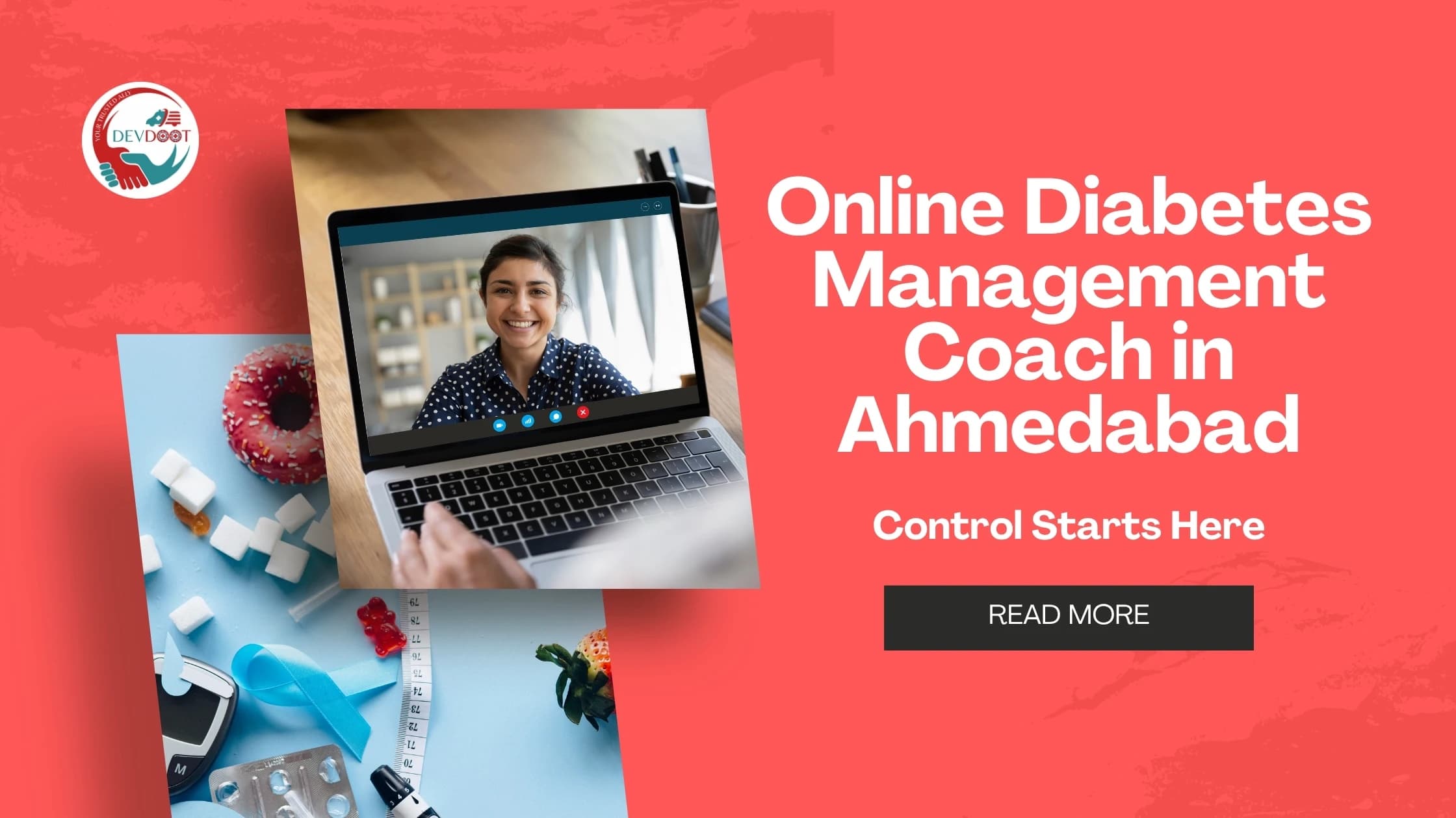 Ahmedabad resident checking blood sugar levels after consulting online diabetes coach on tablet