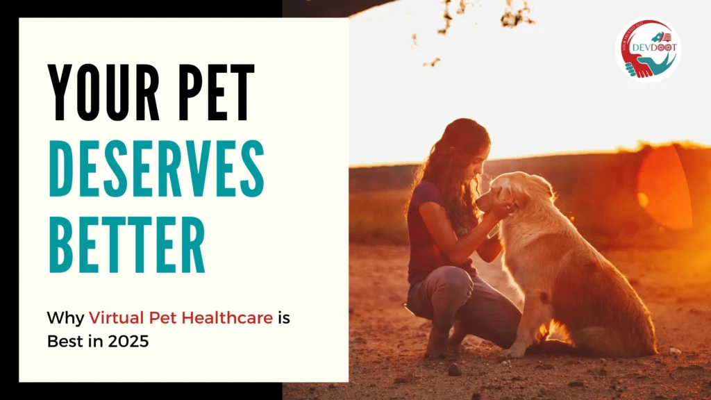 Pet parent talking to an online vet from home using PetWell app